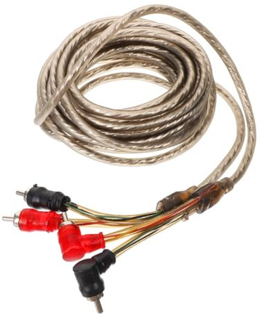 BELLIFFY 5m Car Audio Amplifier Wiring Kit Subwoofer Wire Rca to Speaker Cable Adapter Robust Design for Car Subwoofer