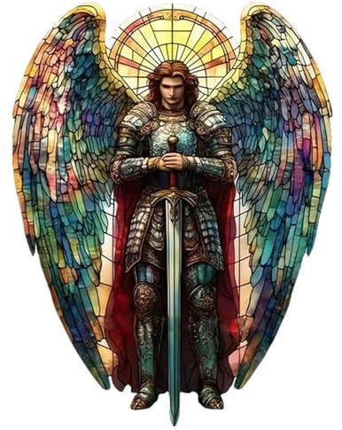 Angel Warrior Suncatcher Ornament, Acrylic Angel Suncatcher Ornament, Christmas Indoor Window Hanging Decoration, Christmas Suncatcher Curtain Decoration for Room Decoration (Style A)