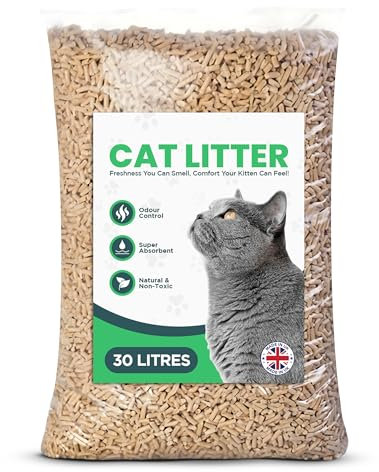Munnie Cat Litter 30L – Biodegradable, Dust-Free, Unscented Wood Pellet Cat Litter for Cats & Kittens – Ultra-Absorbent, Non-Clumping, Wood-Based Litter for Maximum Odor Control & Moisture Lock
