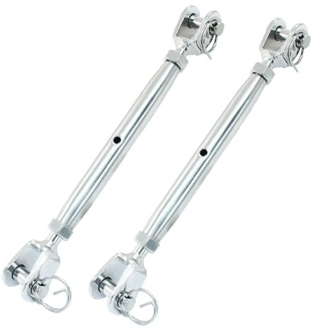Cjueiom 2Pcs Stainless Steel Turnbuckle Jaw, M8 Screw Jaw Closed Body, Jaw and Jaw Turnbuckles for Cables Wire Tensioner