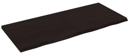 Marrone scuro, 140 x 60 x (24) cm, in legno massello di quercia trattato, elegante soluzione per la casa, design durevole ed elegante, per soggiorno, ufficio o cucina