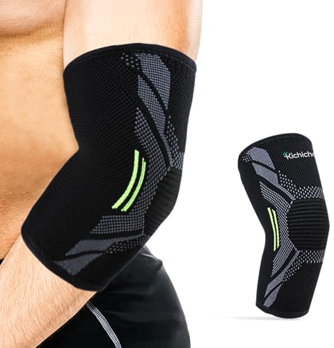 kichicho Ellenbogenbandage,1Pc Bandage Ellenbogen,Armbandage Ellenbogen,Kompressionsbandage, Bandage für Tennisarm, Golferarm, Arthrose, Sport Armbandage Herren und Damenn (1, S)