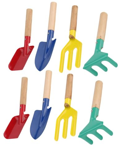 FRCOLOR Outils De Jardinage avec Petite Pelle Truelle Et Râteau Métal pour Ameublir La Terre Et Planter Fleurs