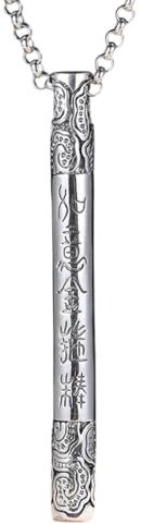 NBYGSC New Ward Off böse Gold Steigbügel Anhänger Männer Retro Sea God Nadel Anhänger männliche Silber 925 Kette Halskette Amult Dekoration Schmuck Gedenkzubehör Trendig