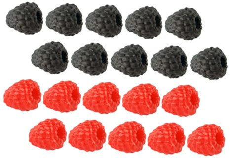 GLEAVI Künstliche Himbeerdekoration 20 Stück Simulierte Himbeeren Lebensechte Beeren Deko Für Zuhause Restaurant Dessertladen Foto-Requisiten Kleine Fruchtornamente Aus PVC