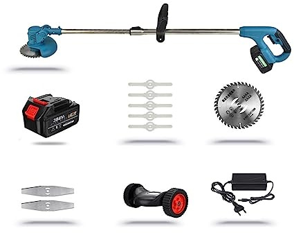 1800W Cordless Palmare Elettrico Rasaerba Tagliaerba Regolabile Giardino Potatura Taglio Con 2 Batteria Al Litio 8 Accessori(With 1 Battery Set)
