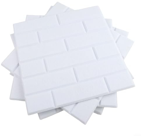 Besttoolifes Lot de 6 panneaux acoustiques en fibre de polyester pour isolation phonique - Panneaux muraux pour maison, studio, bureau et salle de classe - 30 x 30 cm - Blanc