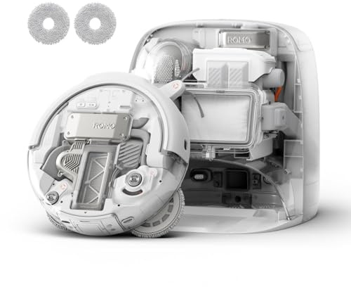 DJI ROMO P avec Tapis de Nettoyage,Robot Aspirateur Laveur,Aspiration Puissante 25 000 Pa,Détection d'obstacles de Niveau Drone,Nettoyage et séchage Automatique des serpillières,Anti-Enchevêtrement