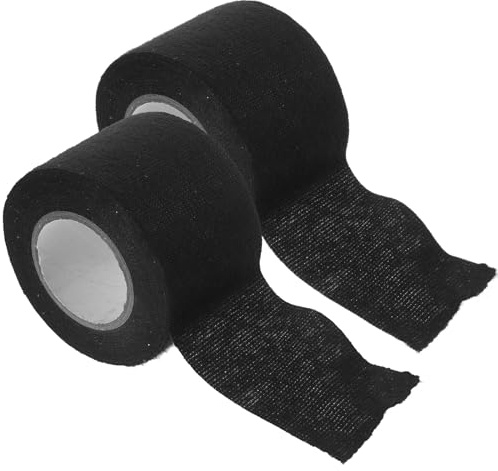 SECFOU Cinta Aislante de Tela Negra 50 Mm X 2 Rollos para Arneses de Cables, Resistente al Calor, Adhesiva para Mantenimiento Automotriz y Aislamiento Eléctrico