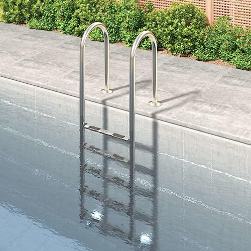 sephironlbb poolstege av rostfritt stål 304 med 5 halkfria steg, 54 x 38 x 211 cm, poolstege för inbyggd pool och uppställningspool, säker instegshjälp för bubbelpool, trädgård