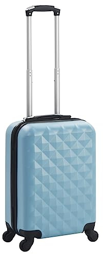 Ordellia Carro rígido azul de ABS, 55 x 36 x 22 cm, equipaje de mano con ruedas de 360 grados, asa, cerradura y cerradura de combinación para viajes, vacaciones y viajes de negocios