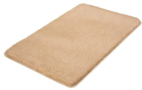 Kleine Wolke Badteppich Relax Champagner 70 x 120 cm | OEKO-TEX zertifiziert, rutschhemmende Unterseite, für Fußbodenheizung, maschinenwaschbar, 100% Polyacryl