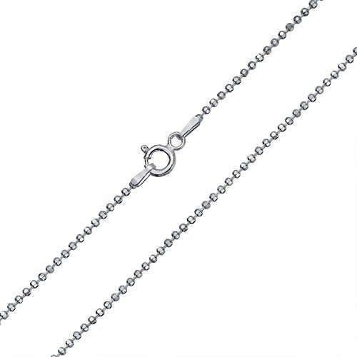 Bling Jewelry 150 Gauge .925 Sterling Silver Sparkle Diamond Cut Ball Shot Bead Chain Necklace For Women 16 18 20 24 Inch Made In Italy