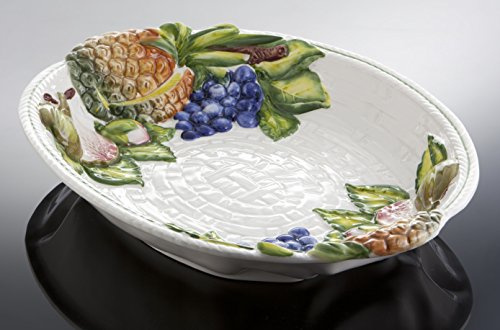 Bassano italienische Keramik große ovale mediterrane Obstschale 48x37