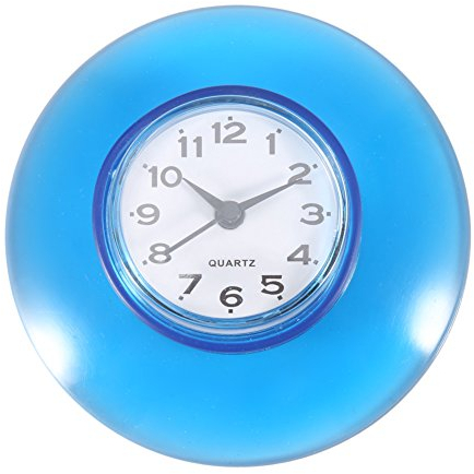 Ventosa Mini Orologio Rotonda Impermeabile Da Parete Decorazione Per Bagno Soggiorno Camera Da Letto(Blu)