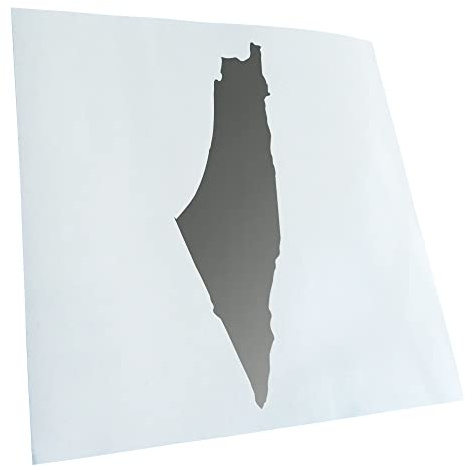 Kiwistar - Autoaufkleber - Palästina Umriss Kontur - Silber - 20x7cm - Heckscheibe Auto Aufkleber wetterfest für Kfz LKW Mofa Truck - Sticker außen selbstklebend Tuning Zubehör für Fenster Fahrzeug