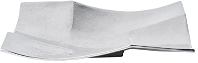 Michael Noll Dekoteller Schale Servierplatte Aluminium Silber Luxus - Moderne Dekoschale aus Metall - S 23 cm, M 30 cm, L 35 cm (30x30x6 cm)