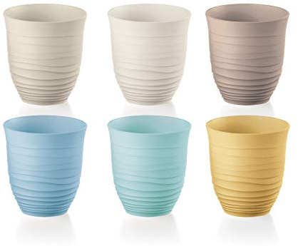 Guzzini - Tierra, Set di 6 Bicchieri Bassi, Tumbler in Plastica Riciclata - Multicolore, Ø 9xh9,5 cm | 350 cc - 17950352