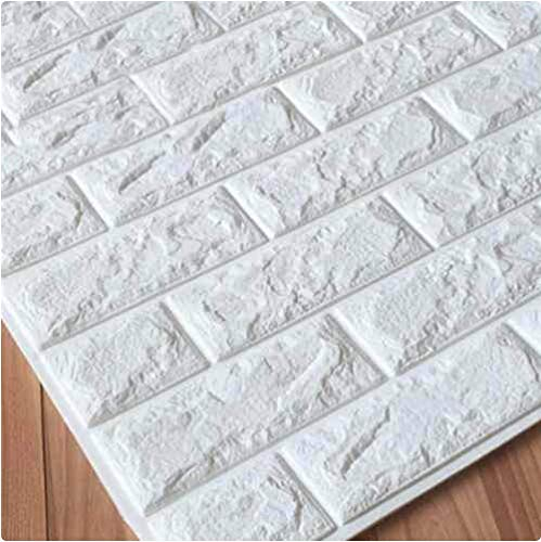 RHP Papel tapiz 3D para pared ladrillo autoadhesivo adhesivo de pared impermeable placa de pared revestimiento de pared autoadhesivo en apariencia de piedra, Blanco, 10 piezas