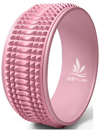 FLY FLU Yoga-Rad Für Pilates Yoga-Stretching-Rad rutschfest ，Übung Stretching Rückentraining Physiotherapie Und Fitness 3D-Schwimm-Sanftmassage-Rad,Pink-yogawheel
