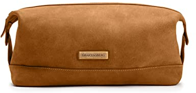 DRAKENSBERG Leder Kulturbeutel Damen und Herren 'Ruby' - Klassische Kulturtasche, elegant, edel, erweiterbar, nachhaltig, 5L - Cognac-Braun, DR00335