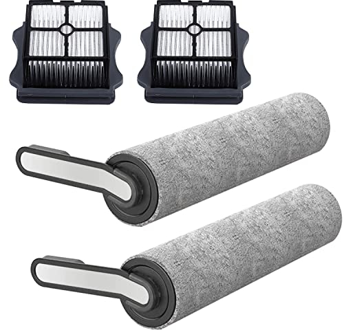 Asdazrxy Ricambi per Tineco Floor One S5 / S5 PRO 2 Aspirapolvere Lavapavimenti Cordless Senza Fili, 2 Filtri di Ricambio, 2 Spazzole a Rullo, Accessori per Aspirapolvere a Umido e a Secco Tineco