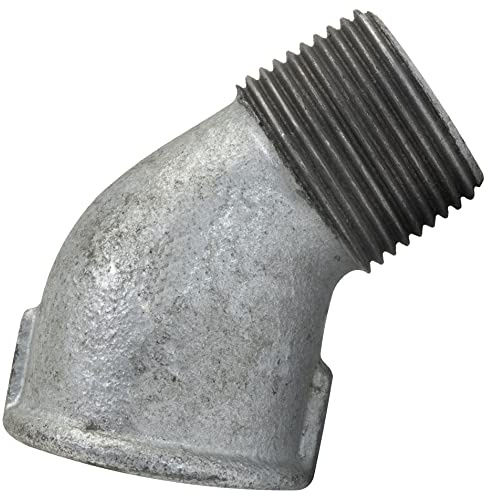 AERZETIX - C65009 - Codo para atornillar a 45° 3/4'' macho-hembra en hierro fundido - racor de tubo roscado - acabado galvanizado - fontanería calefacción instalación de agua alimentación sanitario