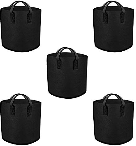 Generisch Stofftopf - Atmungsaktive Blumen Kübel - Textil Pflanzsack (5er Set) (25 Liter / 7 Gallonen)