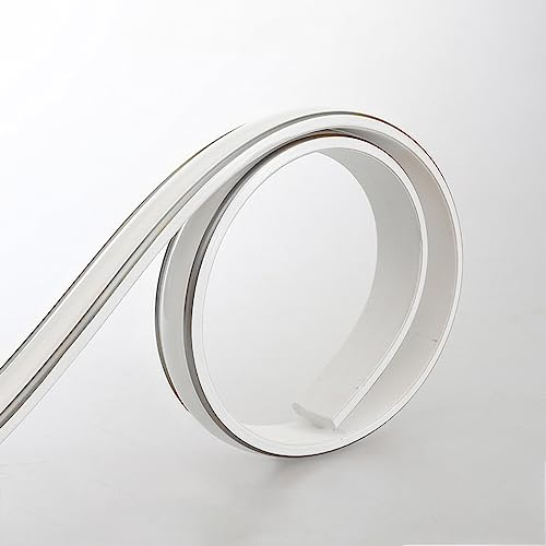 Guest Ruyunlai Tapetenbordüre selbstklebend Vinyl Sockelleiste Dekorative Bordüre Selbstklebende Home Bordüre Küche Tapetenbordüre selbstklebend für Badezimmer Wohnzimmer 16 - Silber 2.7 x 300 cm