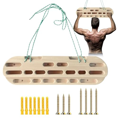 Oldmoom Fingerbrett Klettern - Hängebrett aus,Leichtes Kletterbrett, Glatte Klimmzugstange für Fingerkrafttraining, Indoor-Übungen, Klimmzuggriff