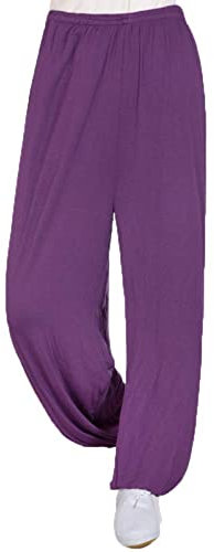 ZMIN Pantalones De Tai Chi para Mujer, Tela De Fibra De Bambú, Pantalones De Tai Chi para Hombre, Pantalones Harem Lantern Yoga Pilates, Pantalones Informales,B,M