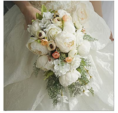 HWSY Künstliche Blumen Hochzeitssträuße TossingWaterfall Brautstrauß Boho Rustikale Hochzeitszeremonie Jubiläum Interesting