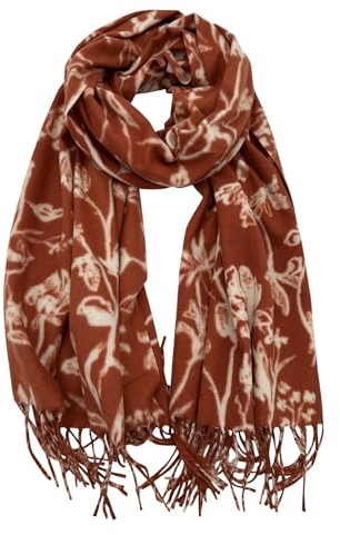 Txmout Schal für Damen, superweich, klassisch, Kaschmirschals, Pashmina-Schals und Wickeltücher für Abendkleider, Orange Weiß B, 26W X 75L inch