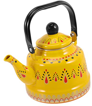 Théière en émail Théière décorative Petite bouilloire à thé Bouilloires à thé sifflantes Poêle à chaudron en fonte Bouilloire à thé portable Tasse à thé en émail rétro Femme Machine à thé en acier