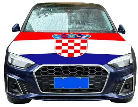 DAWANMENT HHH-1930 Kroatien-Flagge, Autohaubenabdeckung, 1,2 x 1,5 m, elastische Stoffe, waschbar, für Motorhaube, Banner, Flagge für Dekoration, Veranstaltungsartikel, 1,2 x 1,5 m