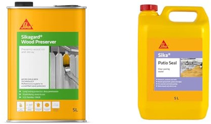 Sika Sikagard Wood Preserver | Penetrates and preserves for Long-Lasting Protection - 5 Litre & Patio Seal Paving | Water Base Sealer and Appearance Enhancer