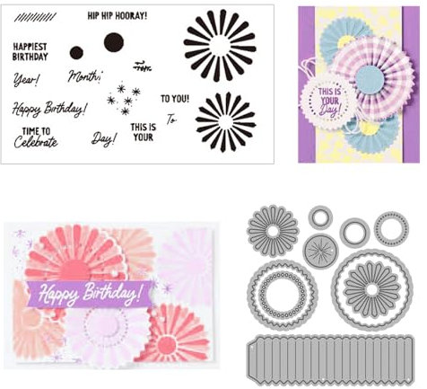 Doafoce Klare Stempel und Stanzen Set Stempel Set Und Metall Schneiden Sterben Stempelset und Stanzformen für DIY Scrapbooking Album Dekorative Papierformen Kartenherstellung