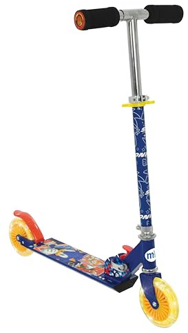 Sonic the Hedgehog Kids Light-Up Inline Scooter | Officially Licenced Girls or Boys Unisex | Folding Adjustable 2 Wheel Blue Age 5+ Lights Glow