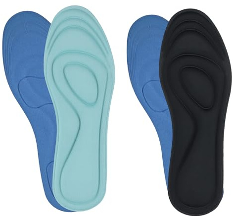 2 piezas Plantillas memory foam, Plantilla comodidad Hombre ymujer amortiguador de amortiguación, Elasticidad Ligero Plantilla transpirable para zapatillas deportivas y zapatos casuales (43-44)
