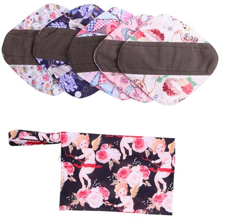 KOMBIUDA Waschbares Servietten-set 6-teilig Stoffpads Mit Holzkohle Für Schnelle Absorption Komfort Zufällige Farbe