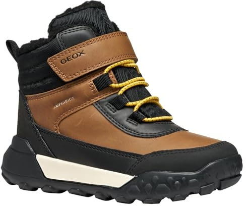 Geox J Trekkyup Boy B ABX Bottines à la Cheville, Lt Brown Black, 27 EU