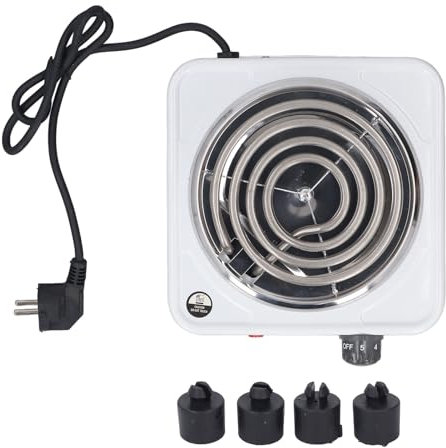 Quemador Individual Eléctrico de 1500 W, Placa Calefactora en Espiral única para Encimera, Diseño Conveniente, Compacto y Portátil, de bajo Consumo, para Cocinar en Acampadas