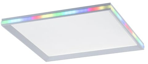 Just Light Deckenleuchte Panel Regenbogen Effekt dimmbar Wohnzimmerlampe LED Deckenlampe Farbwechsel LED, mit Fernbedienung, 1x LED 32 W 1400Lm 2700-5000 Kelvin, L 45 cm