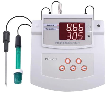 Appareil de mesure du sol, Ph-mètre numérique PHS-3C, précision 0.01, calibrage automatique, testeur de température/pH de bureau avec analyseur de qualité de l'eau ATC for aquariums de laboratoire pou