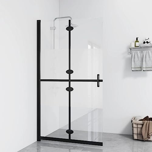 Möbelföremål hem vikbar duschvägg halvfrostat ESG-glas 80 x 190 cm – möbler