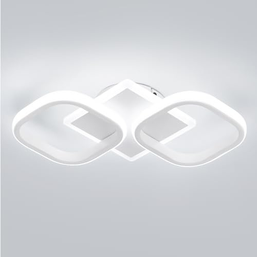 ElDISUNY Modern Ceiling Lights LED 30w White Elegant Square Lamp LED Ceiling Lights Fixture for Indoor Home Hallway Office Kitchen Living Room Bedroom Dining Room -30w Cool White Light 6000K
