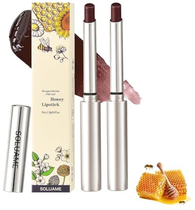 Honey Lipstick Schwarzer Lippenstift Hydrating getönter Lippenbalsam für alle Hauttöne. Vielseitige Farben und feuchtigkeitsspendende Lippen Honig Lippenstift (1,9 g * 2 Stück honey balm)