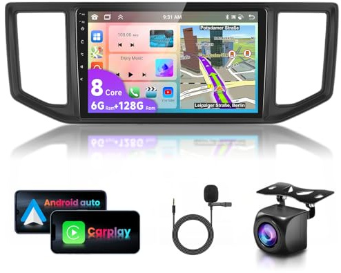 6G 128G 8-Core 10,1 tum bilradio Bluetooth för VW Crafter Amarok Van 2017–2021 Carplay Android bil, DSP, WiFi GPS RDS/FM, Android 15 radio 2 din med AHD backkamera