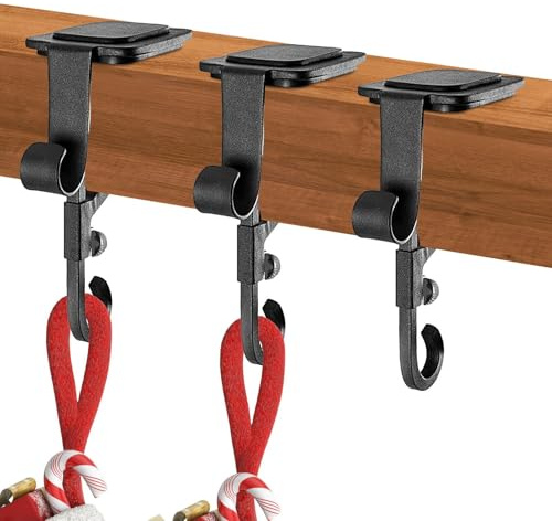 Generisch Kaminhaken für Weihnachtsstrümpfe | Stabile Girlanden Aufhänger | 3 Stück Verstellbarer Weihnachts Strumpfständer Für Kamin Schreibtisch Türdekoration