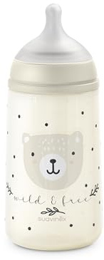 Suavinex, Biberon Wild&Free, 270 ml, Flusso M, 3+ Mesi, Beige
